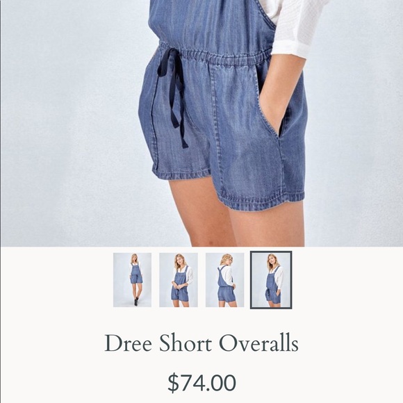 💖Lovestitch Dree tencel  shorts overalls, small, blue stonewashed - Picture 4 of 8